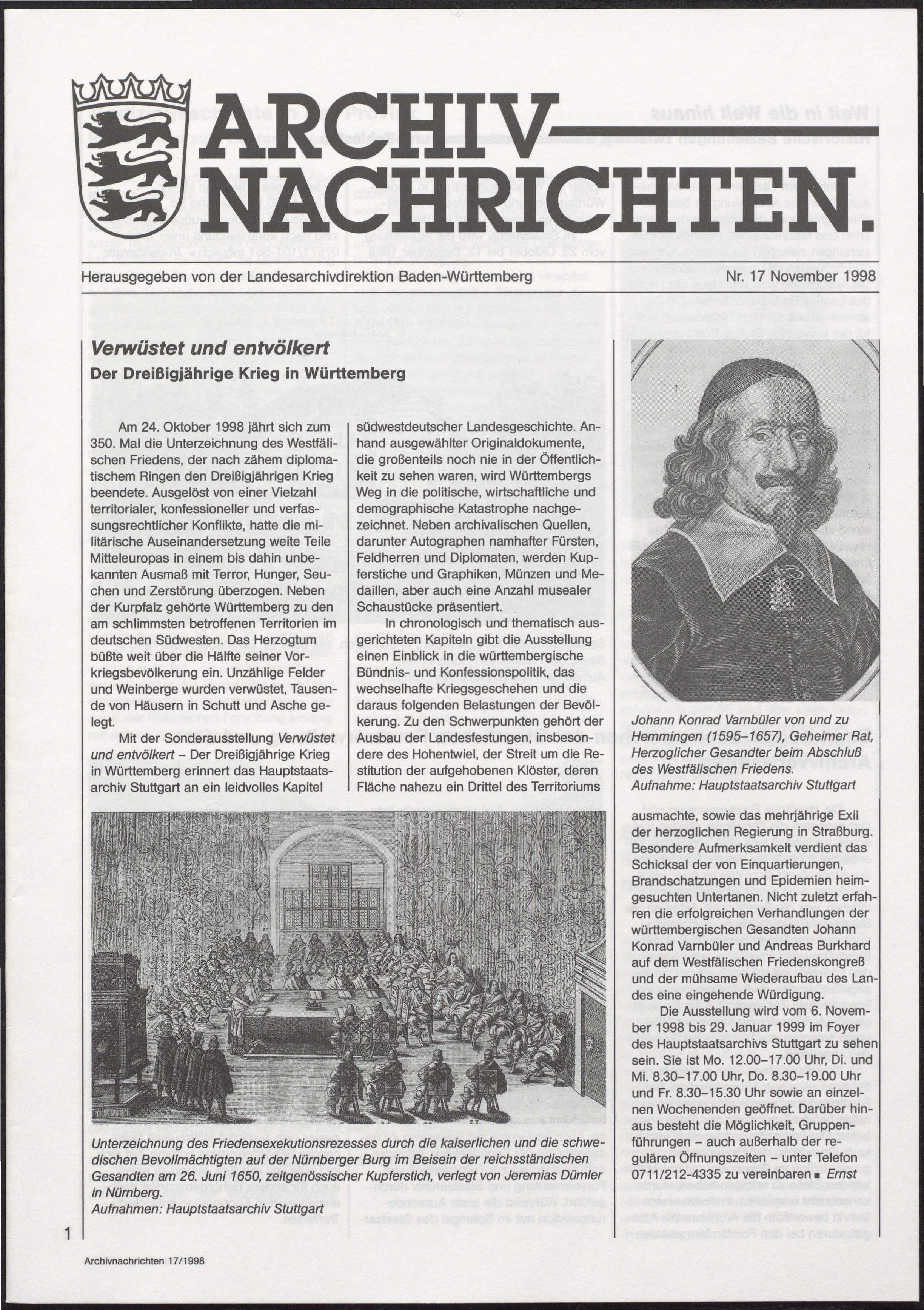                     Ansehen Nr. 17 (1998): Archivnachrichten
                
