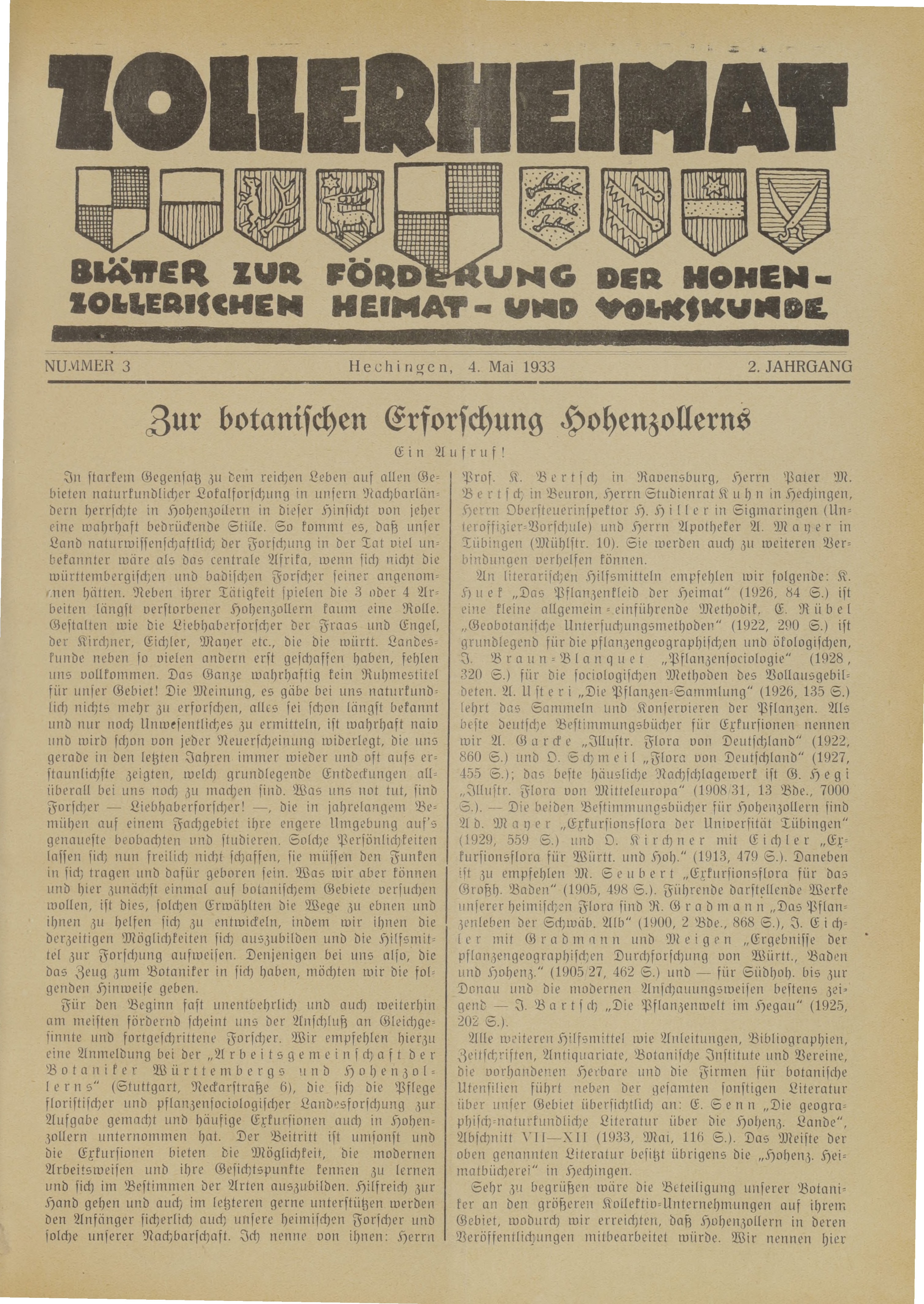                     Ansehen Bd. 2 Nr. 3 (1933): Zollerheimat
                