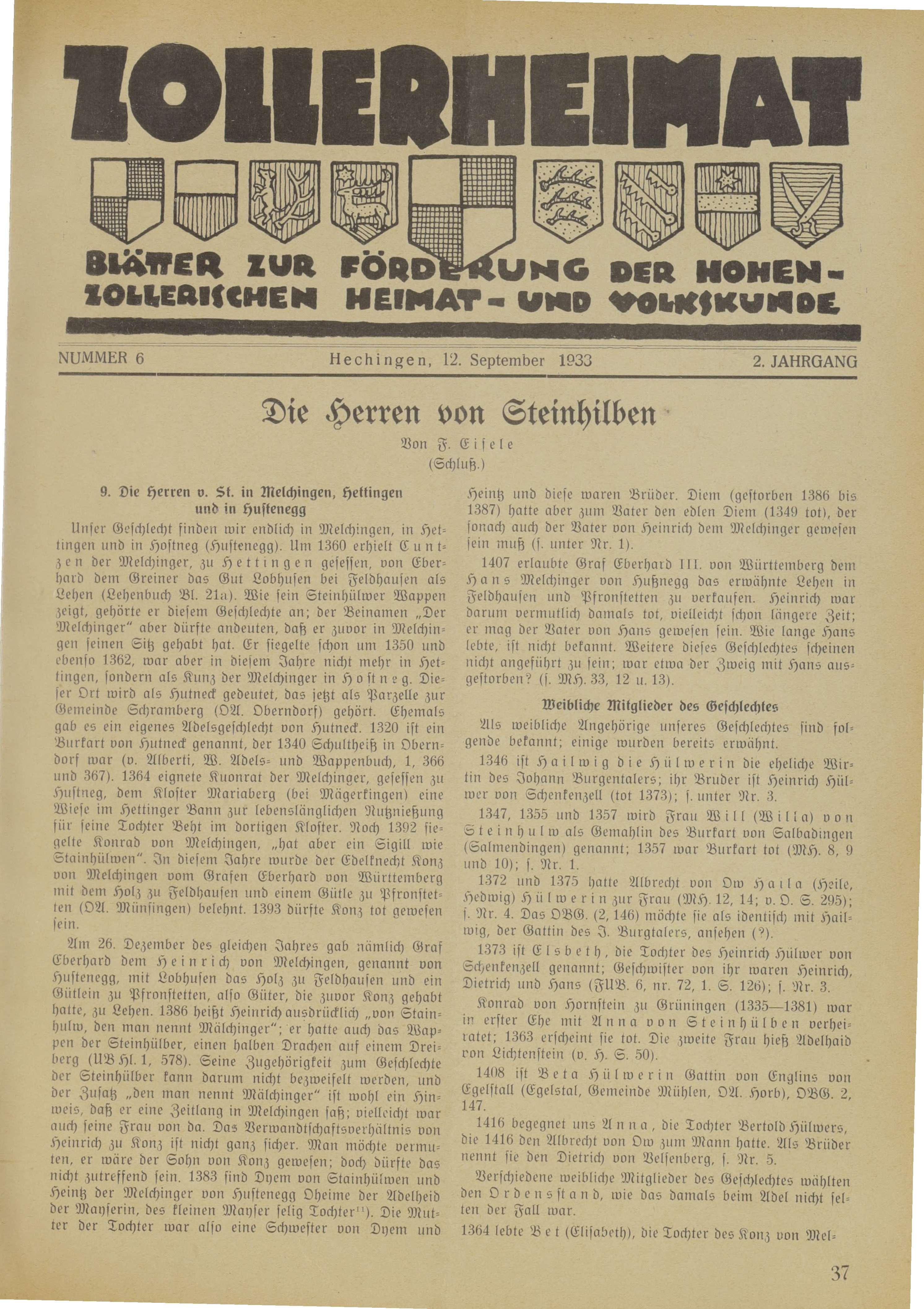                     Ansehen Bd. 2 Nr. 6 (1933): Zollerheimat
                