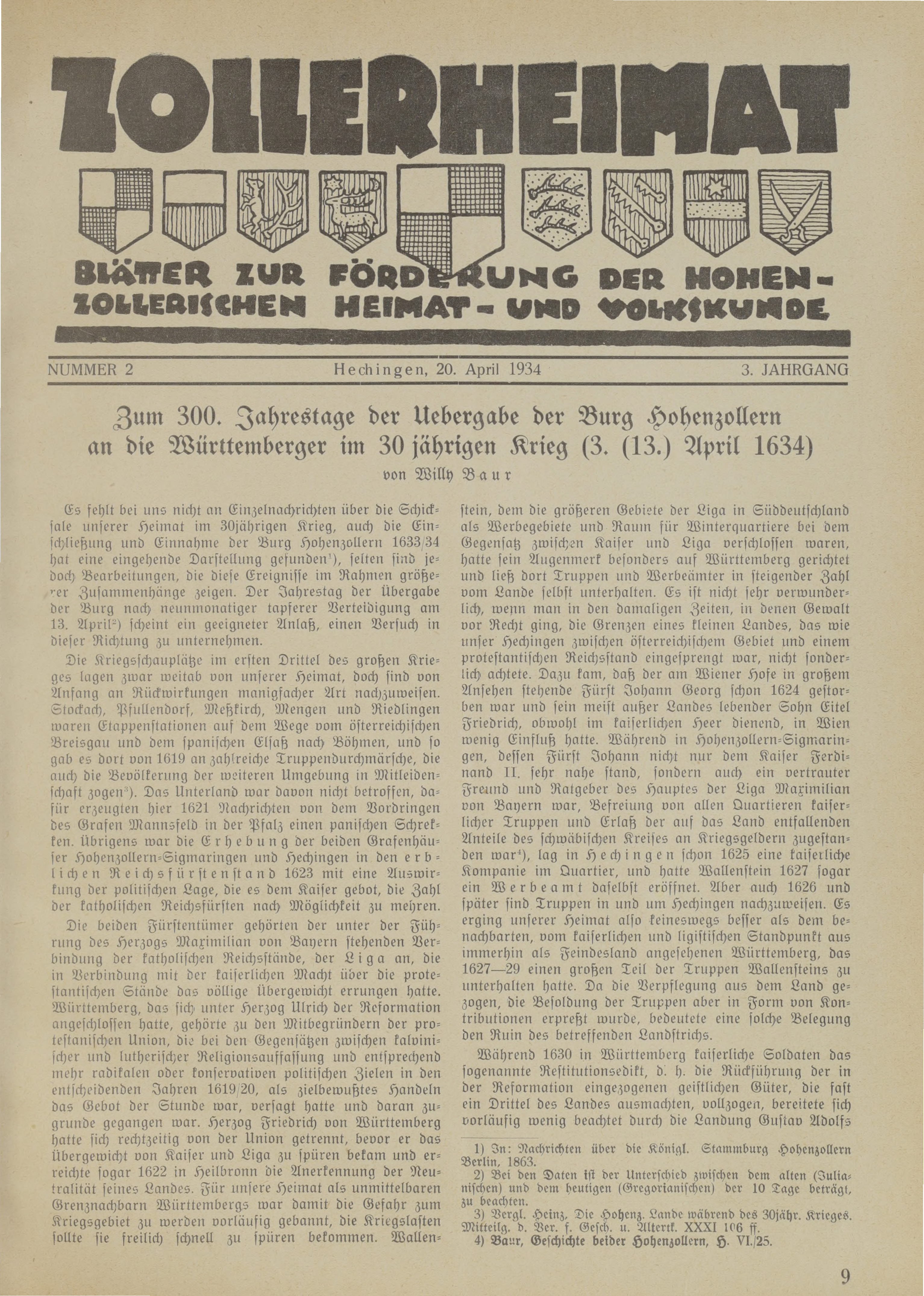                     Ansehen Bd. 3 Nr. 2 (1934): Zollerheimat
                