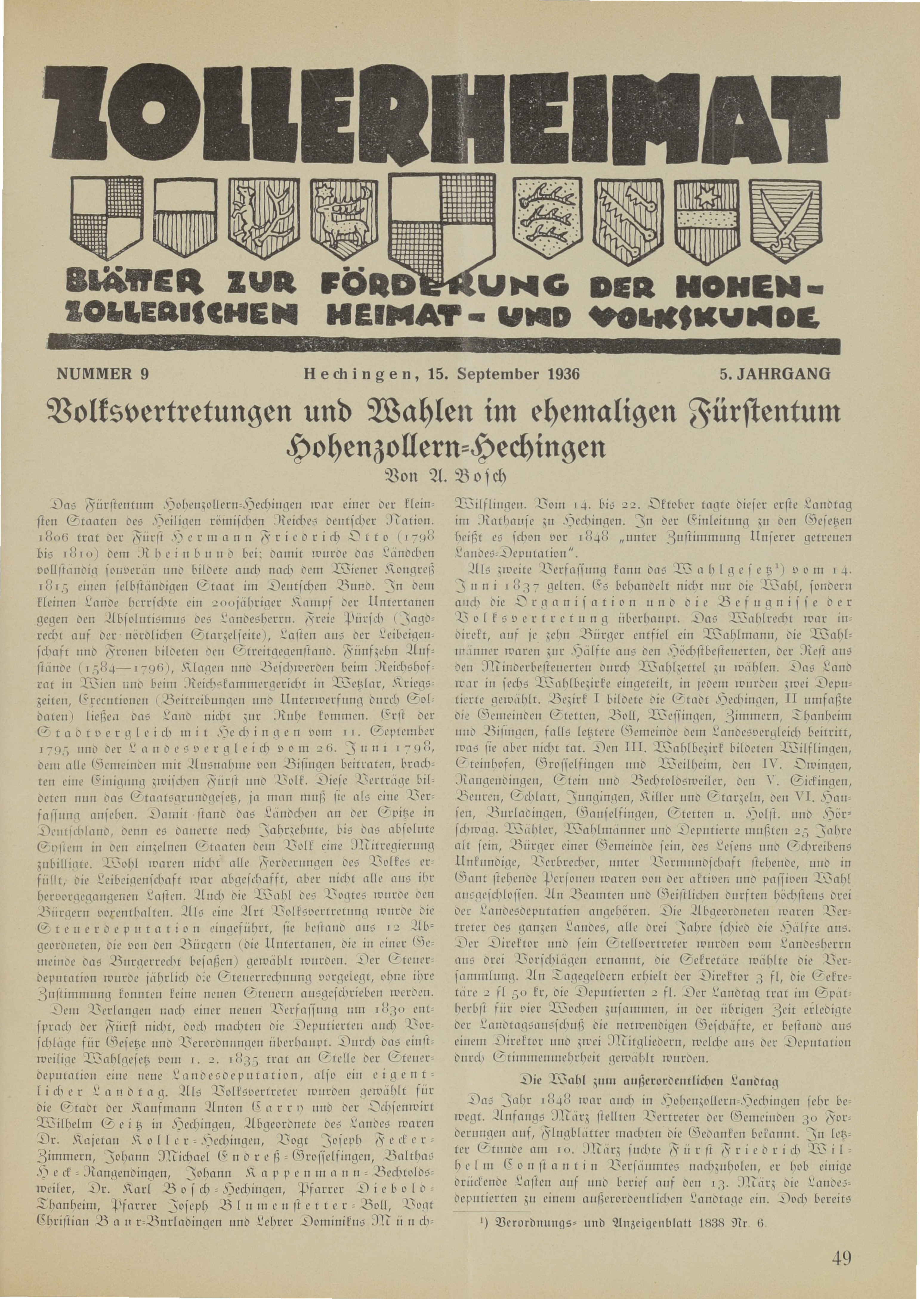                     Ansehen Bd. 5 Nr. 9 (1936): Zollerheimat
                
