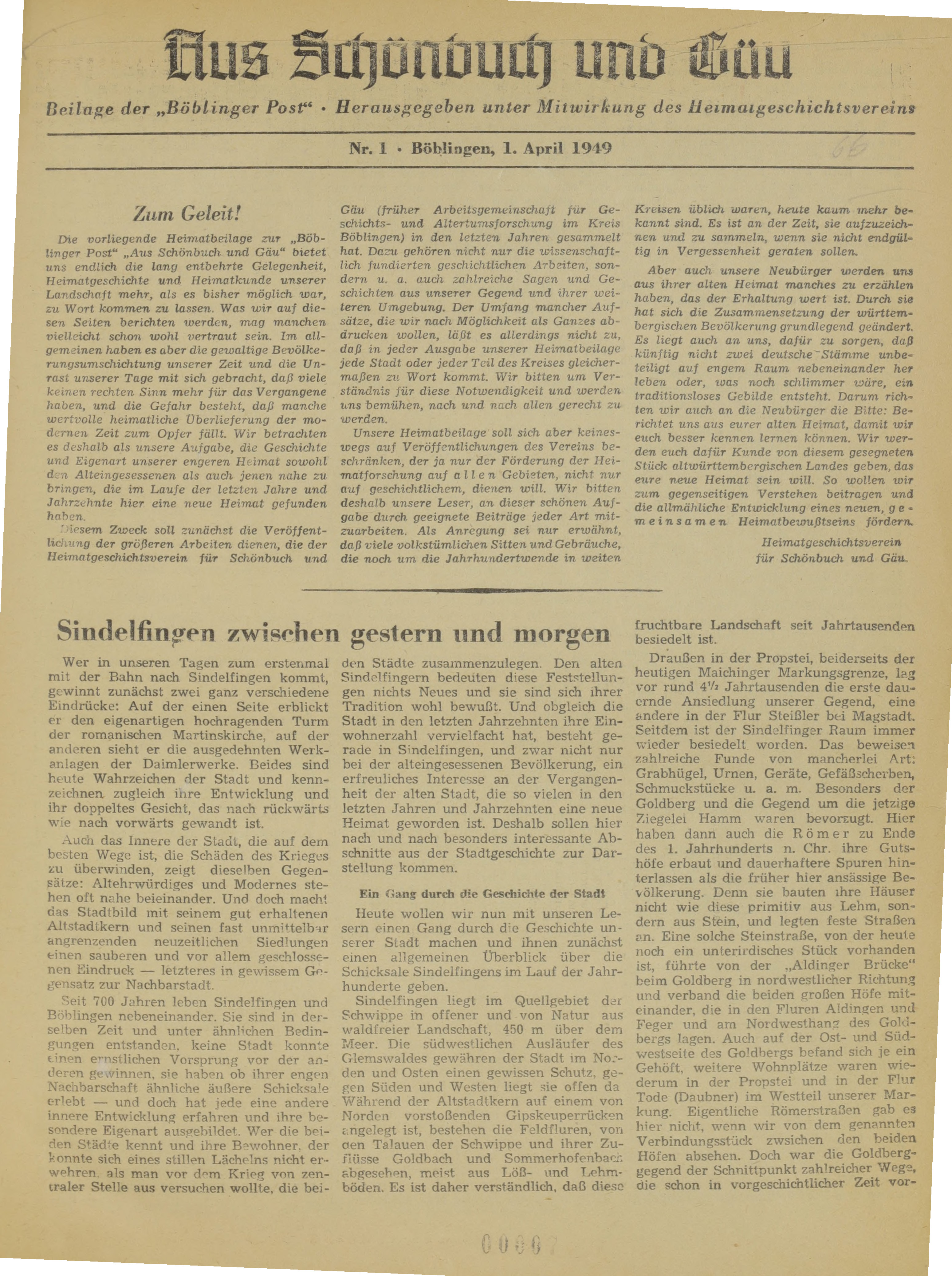                     Ansehen Nr. 1 (1949): Aus Schönbuch und Gäu
                