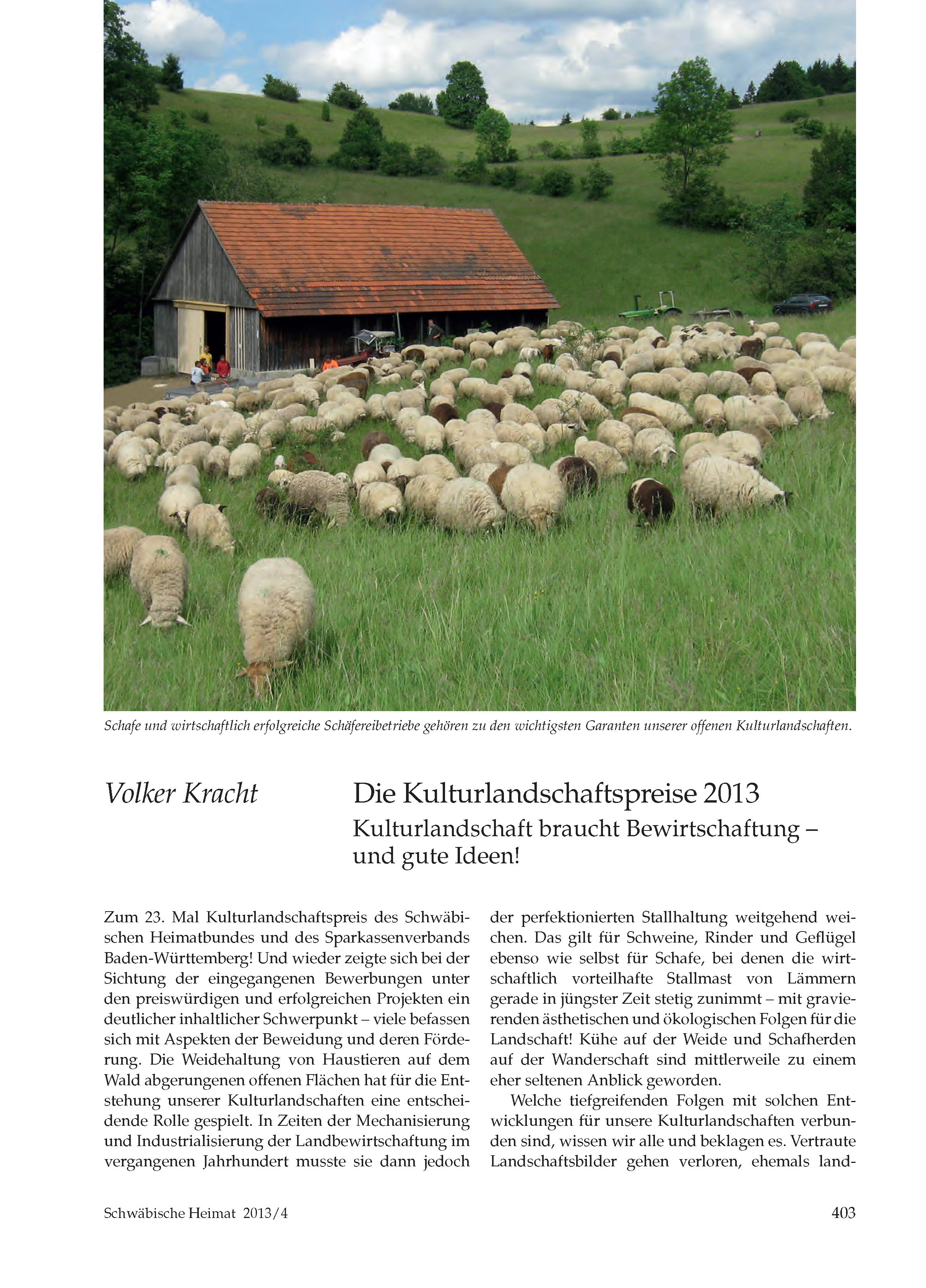 Die Kulturlandschaftspreise 2013 | Schwäbische Heimat