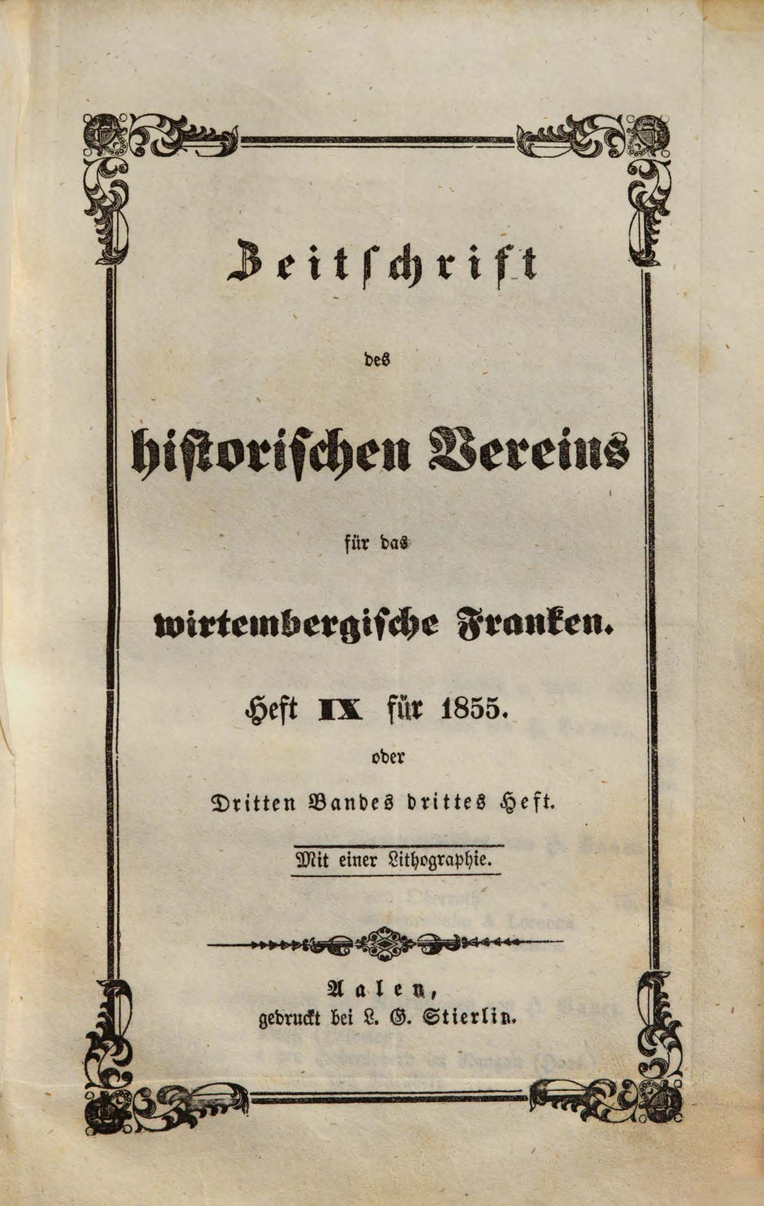                     Ansehen Bd. 3 Nr. 3 (1855): Zeitschrift des Historischen Vereins für das Württembergische Franken
                