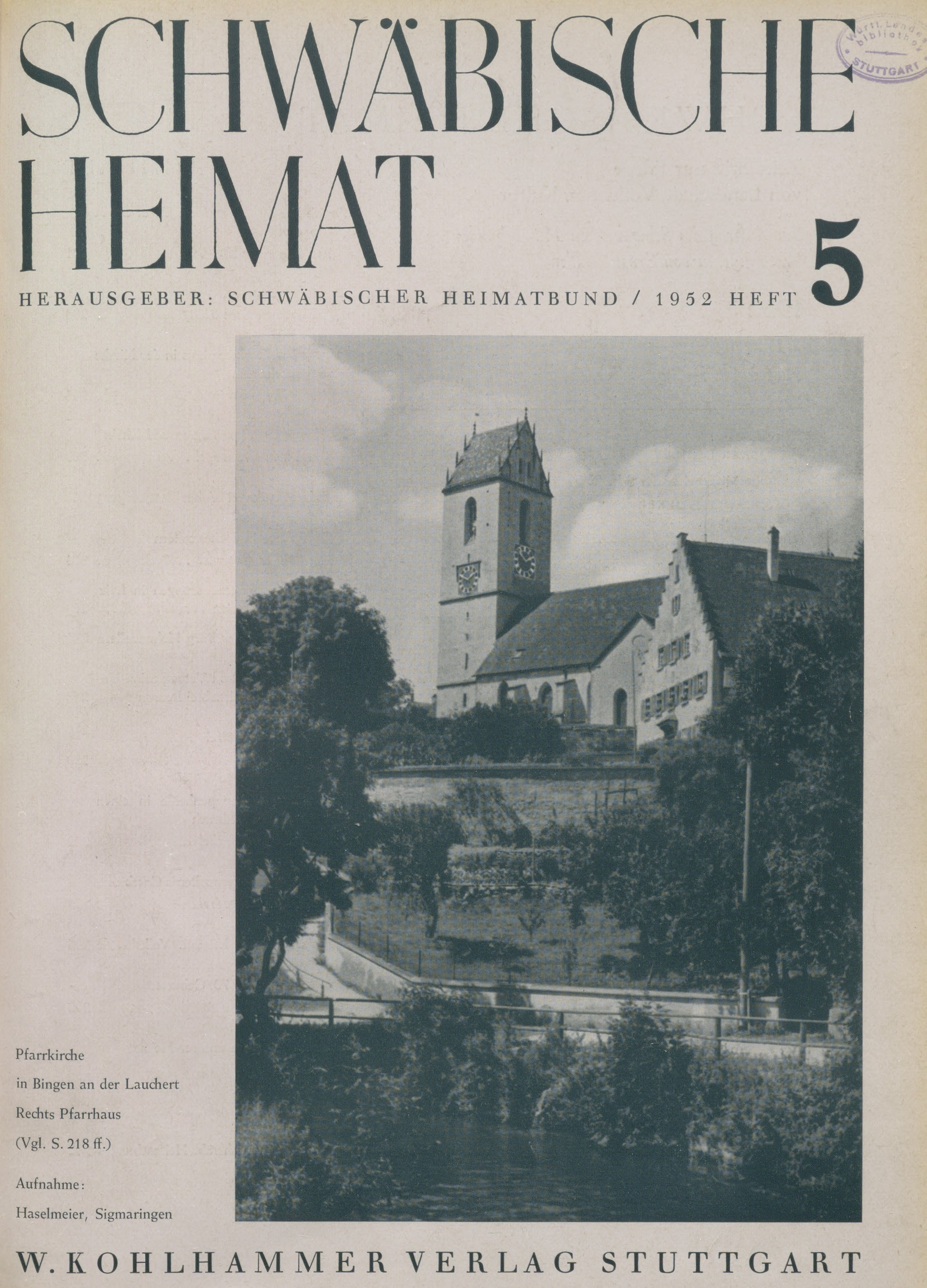 					Ansehen Bd. 3 Nr. 5 (1952): Schwäbische Heimat
				