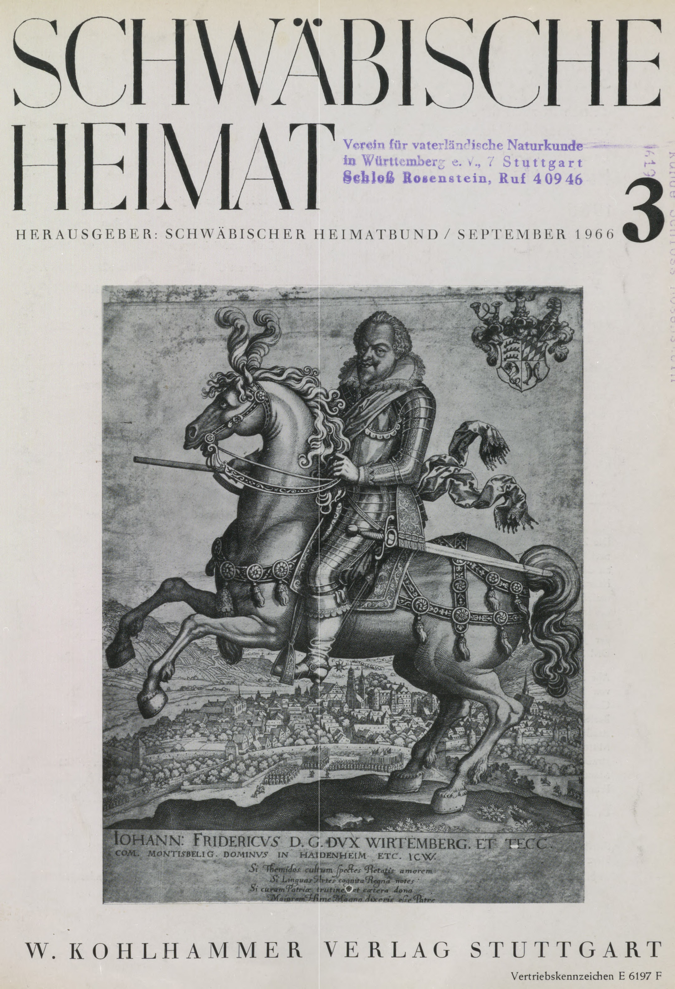                     Ansehen Bd. 17 Nr. 3 (1966): Schwäbische Heimat
                